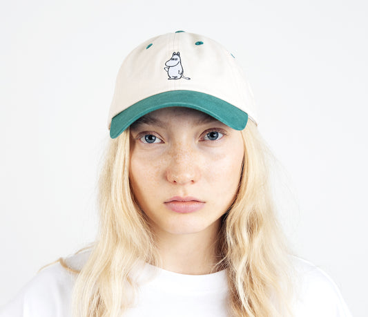 כובע בייסבול מומין - בז' וירוק כהה
